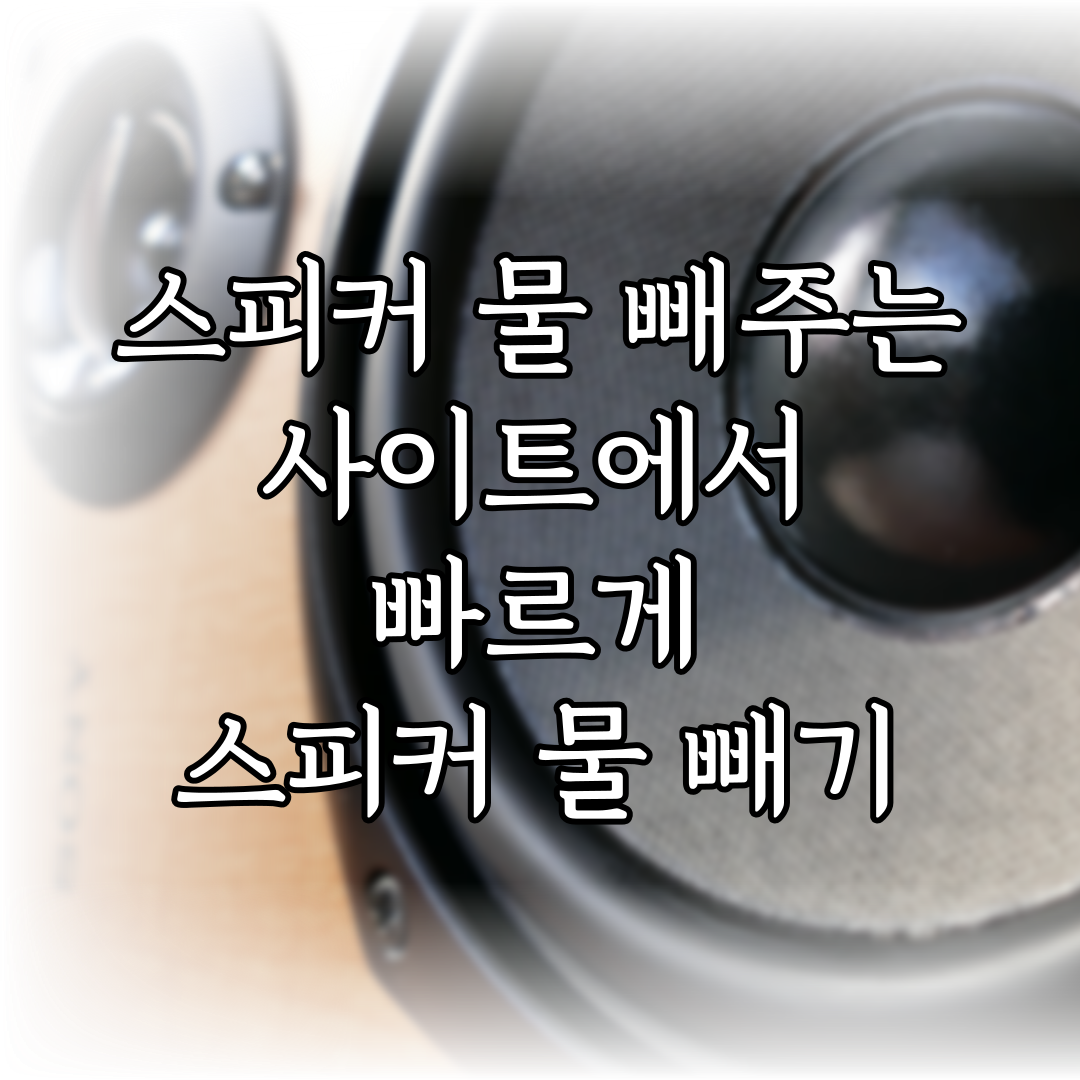 스피커 물 빼주는 사이트에서 빠르게 스피커 물 빼기 특성 이미지