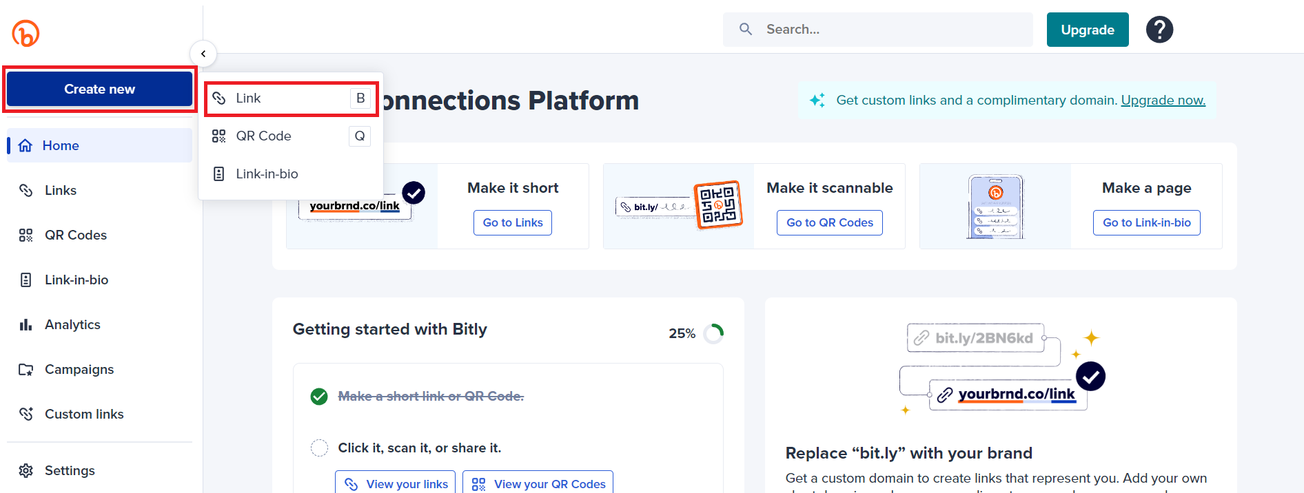 새 링크주소 만들기 버튼 클릭 사진