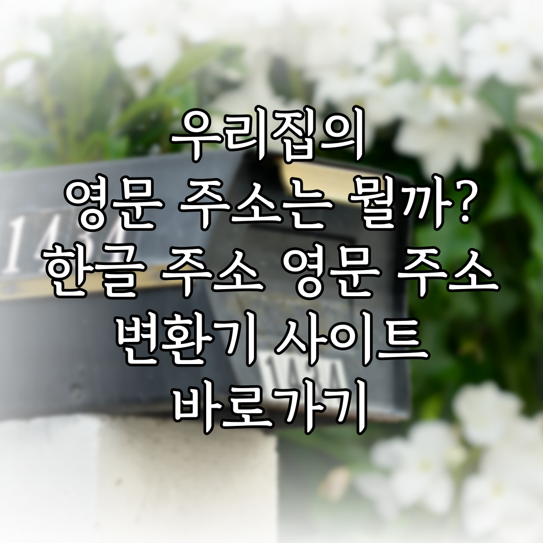 우리집의 영문 주소는 뭘까? 한글 주소 영문 주소 변환기 사이트 바로가기 특성 이미지