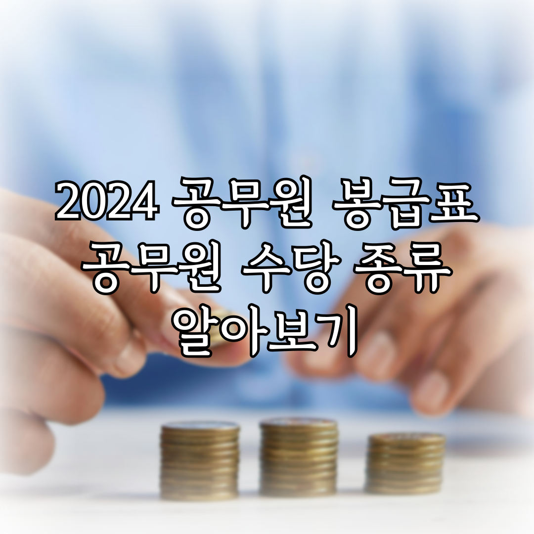 2024 공무원 봉급표 공무원 수당 종류 알아보기 특성 이미지